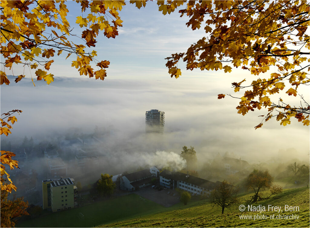 Wabern Green Tower ragt aus dem Nebel
